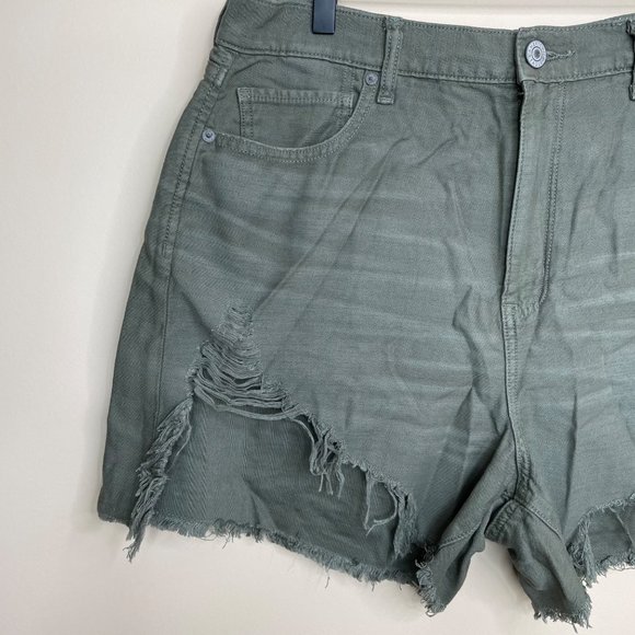NEW American Eagle Highest Rise Mom Short Size 16 / 33 Distressed NWT - Picture 3 of 7